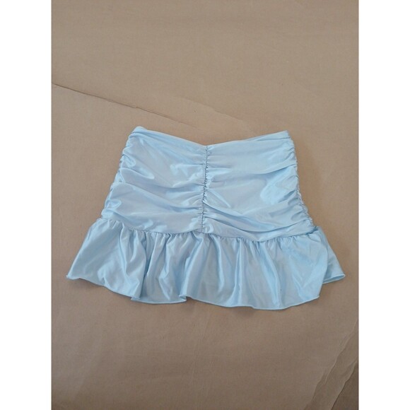 I.AM.GIA Circe Micro Mini Skirt XXS Ice Blue Ruched Low Rise Soft Girl Coquette - Picture 7 of 7